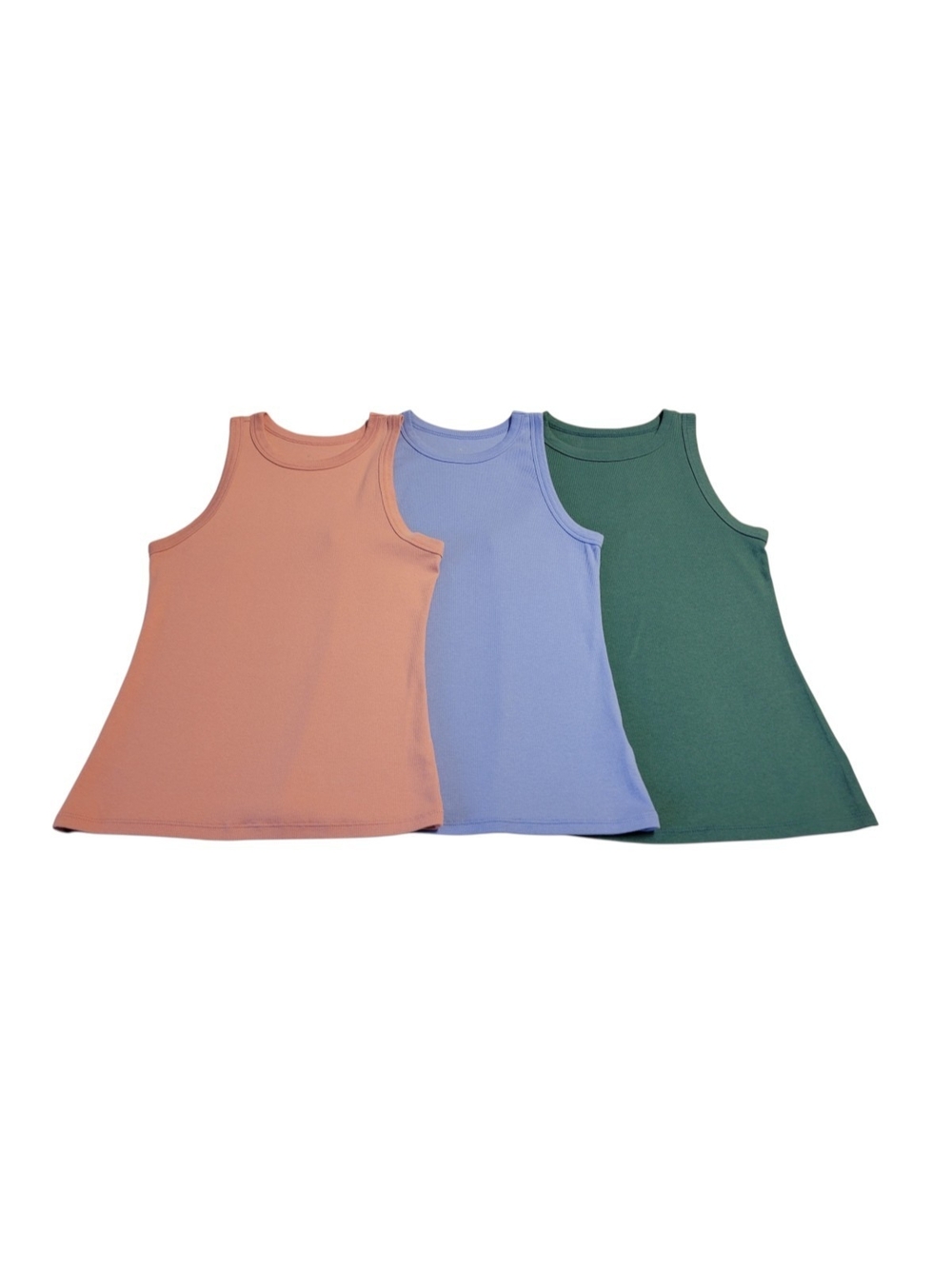 A New Day Women's Ribbed Tank Top Bundle in Pastel Colors Slim Fit Crew Neck